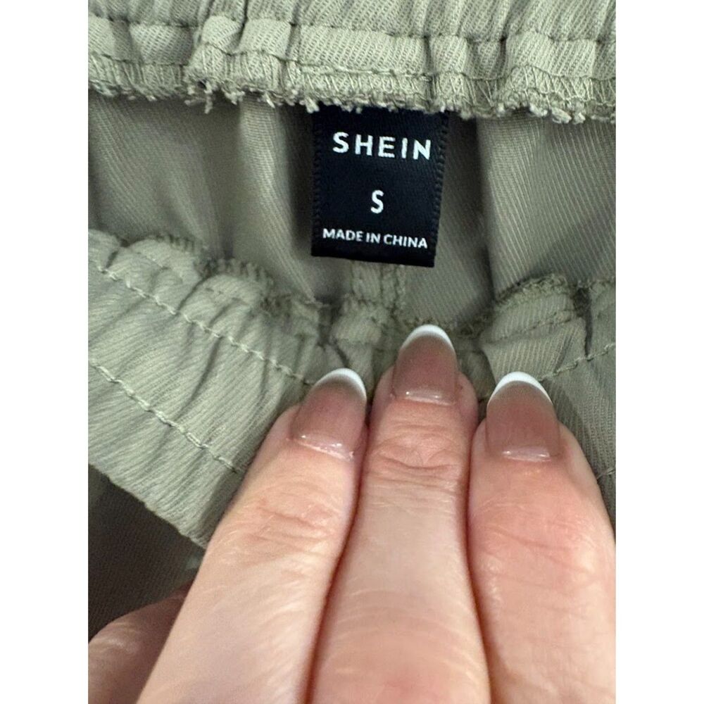 SHEIN Khaki Drawstring Jogger Pants Size S Elastic Waist - Picture 5 of 8